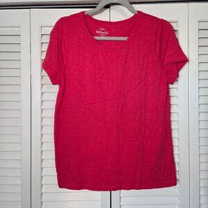 🆕 J. Crew Factory Girlfriend Crewneck Tee - Bright Pink - Size Medium NWOT